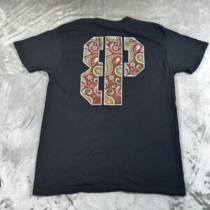 Brooklyn Projects Shirt Mens Large Black Paisley Logo Streetwear Made USA Skater